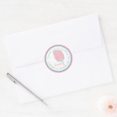 Katoenen Snoepjes stickers- Roze en Blauw Ronde Sticker (Envelop)