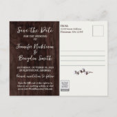 Katoenen stengels in pitcher bruiloft de datum ops briefkaart (Achterkant)