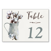 Katoenen stengels in Tin Pitcher Bruiloft Kaart (Achterkant)