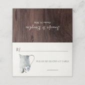 Katoenen stengels in Tin Pitcher Bruiloft Plaatskaartje (Buitenkant ongevouwen)