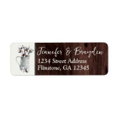 Katoenen stengels in Tin Pitcher Trouwadres Etiket (Voorkant)