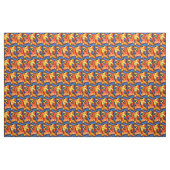 Katoenen stof - grillig Abstract koi vis blauw (Yard (91,4 cm))