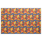 Katoenen stof - grillig Abstract koi vis blauw (Fat Quarter)