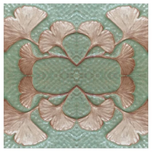 Katoenen stof met Gingko blad patroon (Close Up)