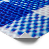 katoenen stof textuur blauwe geruite poster (Hoek)