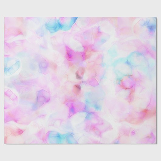 Katoenen Suikerspin Kleuren Waterverf Glam Verjaar Cadeaupapier (Vlak)