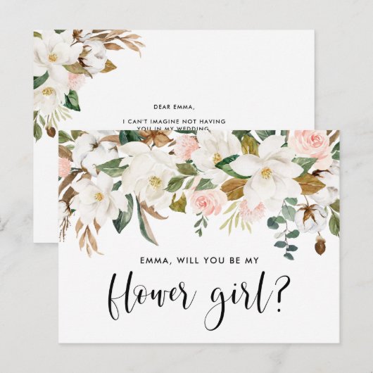 Katoenen van de Magnolia van de waterverf Slinger Briefkaart (Voorkant / Achterkant)