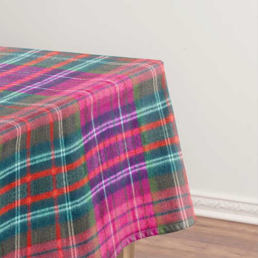 Katoenen Vintage Structuur | Roze Buffalo Plaid Tafelkleed (Voorbeeld)