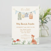 Katoenen wasgoed Baby shower Kaart (Staand voorkant)