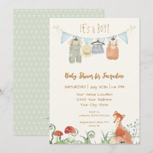 Katoenen wasgoed Baby shower Kaart