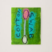 Katoenen wattenstaafje puzzel - Grappige badkamer Legpuzzel (Verticaal)