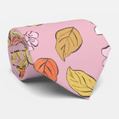  katoenhoudend esthetisch Roze flespatroon Stropdas (Opgerold)