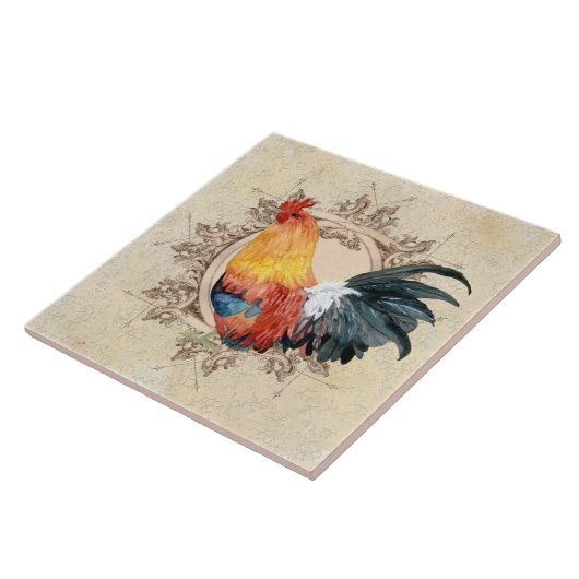  katoenhoudend Rustic Rooster Kitchen Decor Tegeltje (Zijkant)