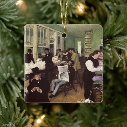 Katoenmarkt in New Orleans door Edgar Degas Keramisch Ornament (Boom)