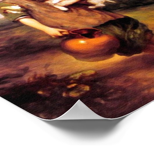 Katoenmeisje met hond en Pitcher Poster (Hoek)