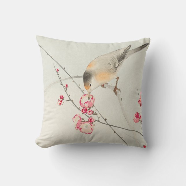 KATOENPILLOW PERSONALISEERD INITIAAL JAPANESE BIRD KUSSEN (Voorkant)