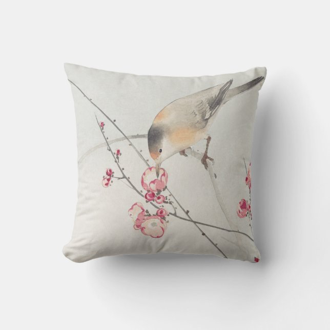 KATOENPILLOW PERSONALISEERD INITIAAL JAPANESE BIRD KUSSEN (Voorkant)
