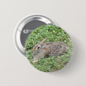 katoenstaartkonijn ronde button 5,7 cm (Voorkant /achterkant)