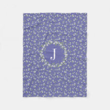 Katoenstijl Periwinkle Floral Monogram