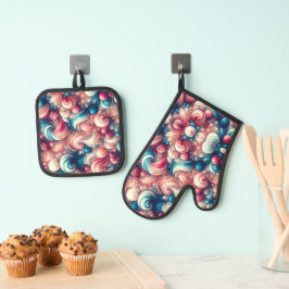 Katoensuiker Bubble Gum Ovenwant & Pannenlap Set