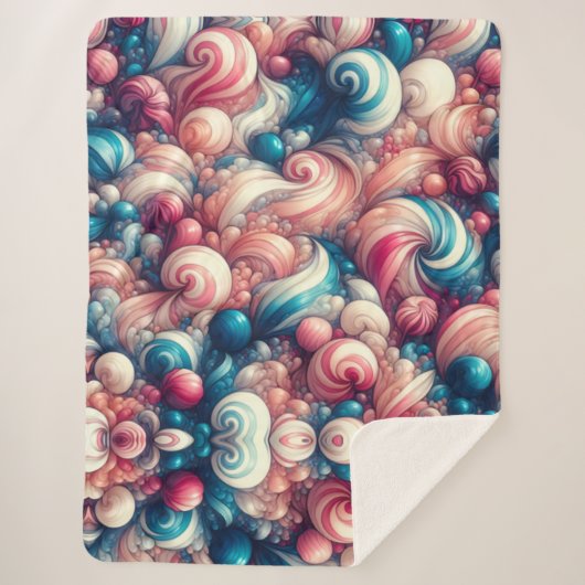 Katoensuiker Bubble Gum Sherpa Deken (Voorkant)