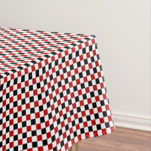 KATOENTABLECLOTH, Gecontroleerd rood, wit-zwart-52 Tafelkleed