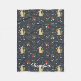 Katoentkermarineborst Botanische rode paddenstoelb Fleece Deken