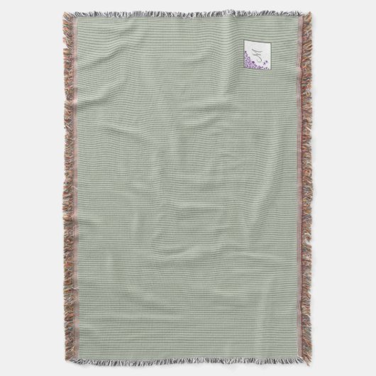 Katoentsenbandje Paarse Floral Script Monogram Deken (Voorkant Verticaal)