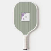 Katoentsenbandje Paarse Floral Script Monogram Pickleball Paddle (Achterkant)