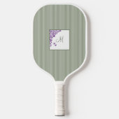 Katoentsenbandje Paarse Floral Script Monogram Pickleball Paddle (Voorkant)