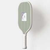 Katoentsenbandje Paarse Floral Script Monogram Pickleball Paddle (Links)