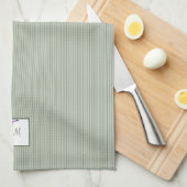 Katoentsenbandje Paarse Floral Script Monogram Theedoek (Quarter Fold)