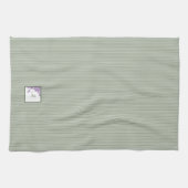 Katoentsenbandje Paarse Floral Script Monogram Theedoek (Horizontaal)