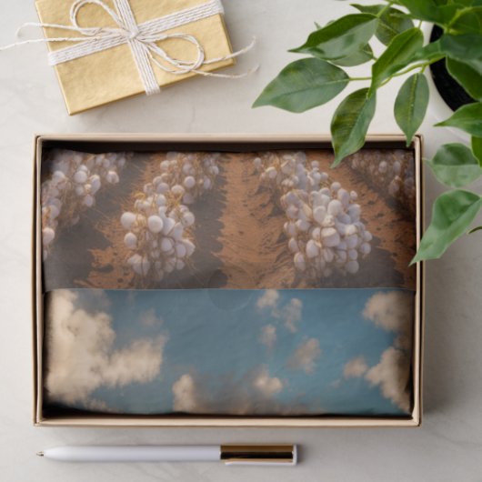 katoenveld-ontkoppelingspapier met zonlicht tissuepapier (Geschenk)