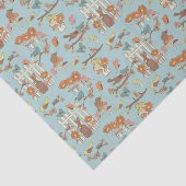 katoenvogels en dieren Licht Blauw Tissuepapier (Detail)