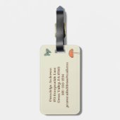  katoenvogels en dieren op maat bagagelabel (Achterkant verticaal)