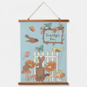 katoenvogels en dieren op maat hangend wandkleed (Voorkant)