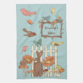  katoenvogels en dieren op maat theedoek (Verticaal)