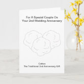 Katoenwol gepersonaliseerd 2e bruiloft Jubileum Kaart (Gele Bloem)