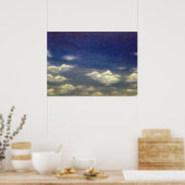 Katoenwolken in de blauwe lucht poster (Keuken)
