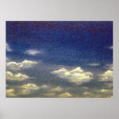 Katoenwolken in de blauwe lucht poster (Voorkant)