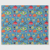 Katoommidden van 1950, moderne kerst uit de middel cadeaupapier (Vlak)