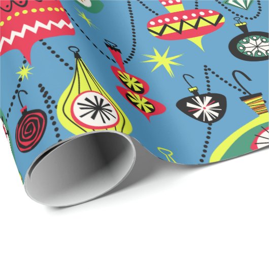 Katoommidden van 1950, moderne kerst uit de middel cadeaupapier (Rol Hoek)