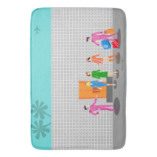 Katoompalmen Stewardess Party Bath Mat (Voorkant Verticaal)