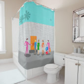 Katoompalmen Stewardess Showgordijn Douchegordijn (In situ)