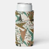 Katoompijlen midden eeuw Moderne stijl Brown Aqua Seltzer Blikjeskoeler (Seltzer Voorkant)