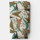 Katoompijlen midden eeuw Moderne stijl Brown Aqua Seltzer Blikjeskoeler (Voorkant)