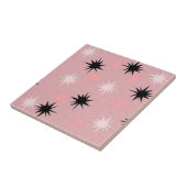 Katoomroze Starbursts keramische tegel Tegeltje (Zijkant)