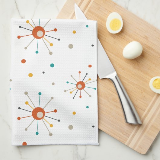 Katoomtijdperk begin burst Polka Dots mid-eeuwse M Theedoek (Quarter Fold)