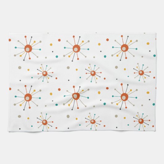 Katoomtijdperk begin burst Polka Dots mid-eeuwse M Theedoek (Horizontaal)